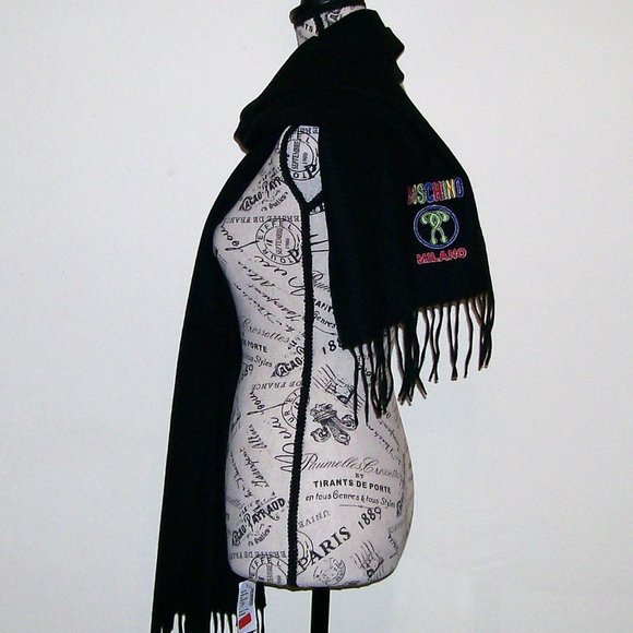 NWT Moschino Blk Scarf - Picture 2 of 6